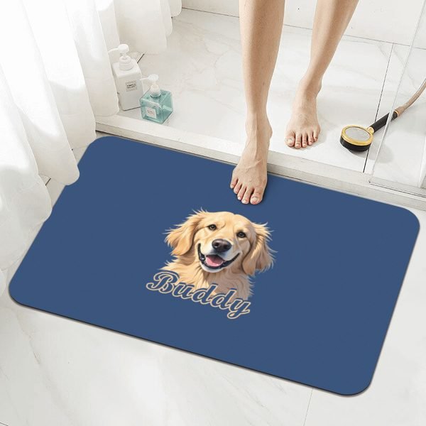 Custom Bath Mat – Pet Portrait｜Diatomite｜Non-Slip｜Stain-Resistant｜6 Colors
