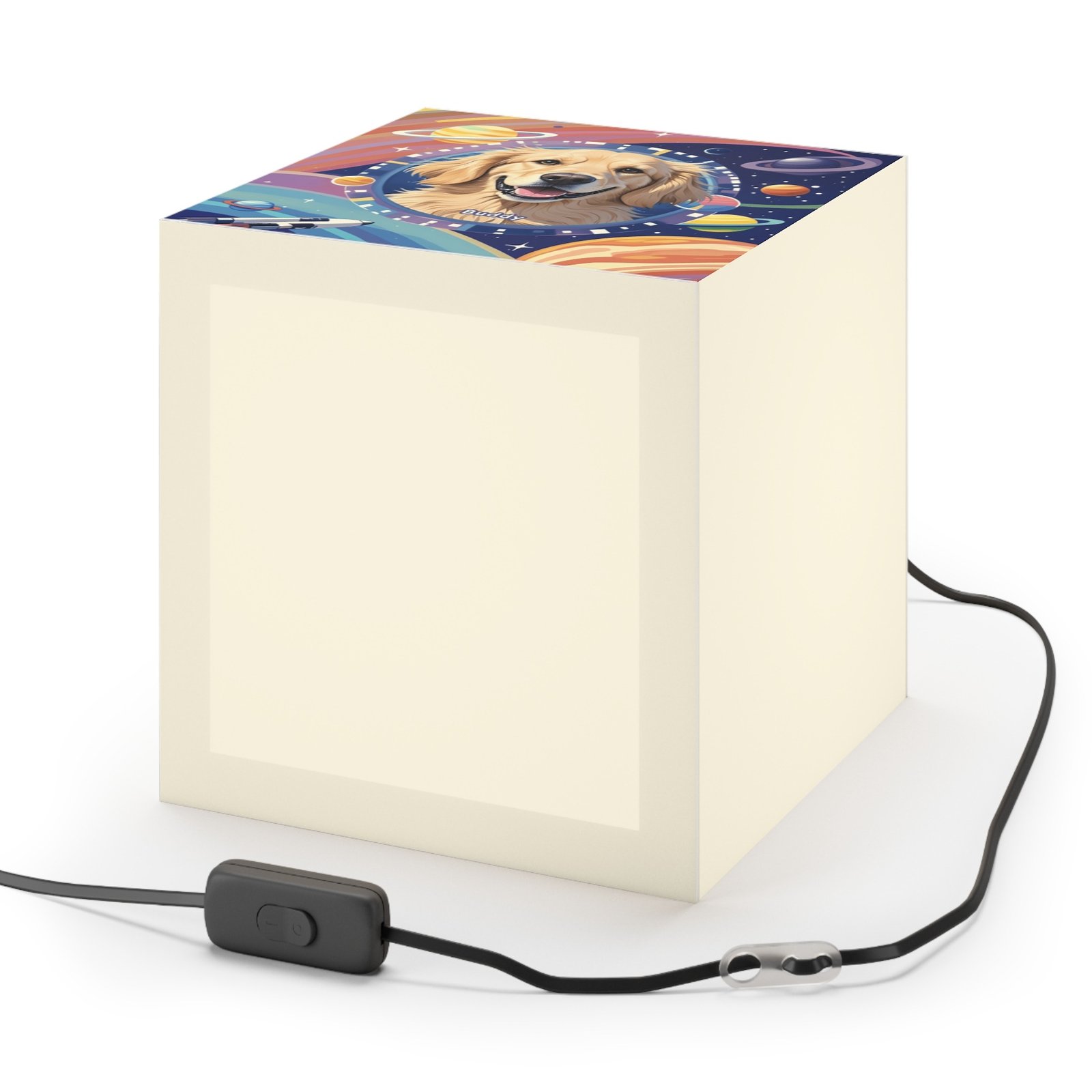 Custom LED Lamp Cube – Pet Portraits & AI Art for Cat & Dog Lovers - Image 3