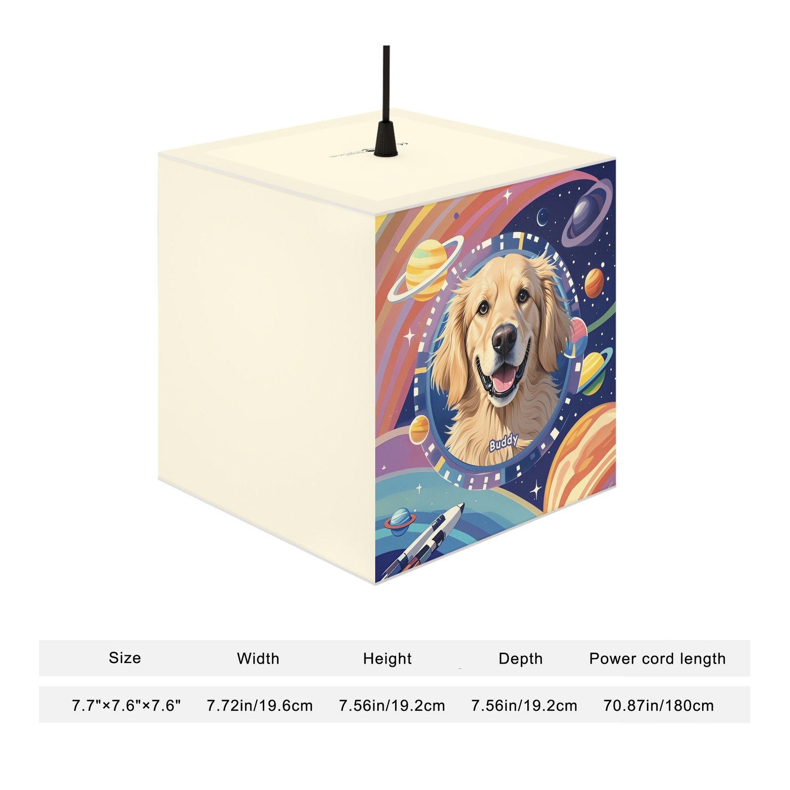 Custom LED Lamp Cube – Pet Portraits & AI Art for Cat & Dog Lovers - Image 4