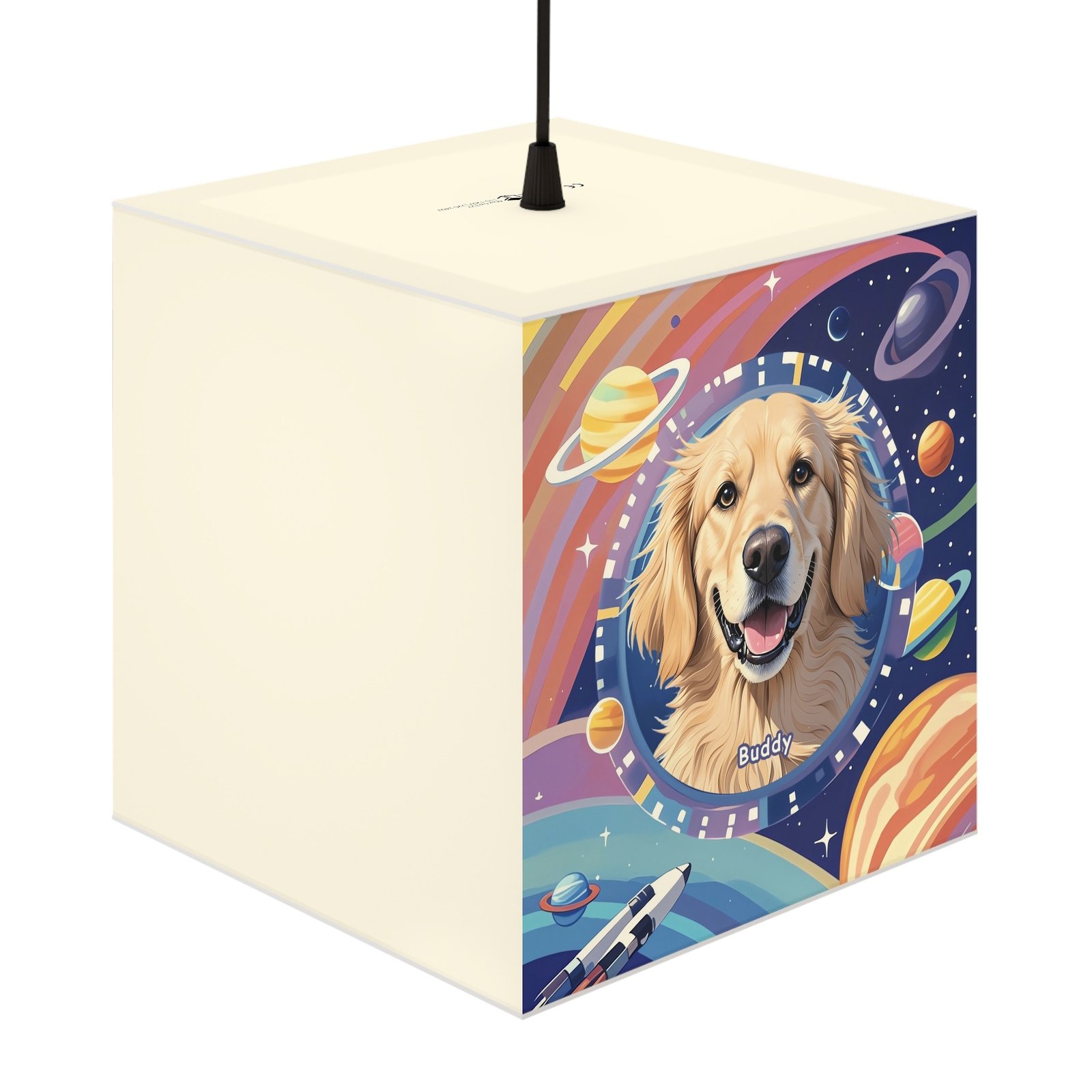 Custom LED Lamp Cube – Pet Portraits & AI Art for Cat & Dog Lovers - Image 2