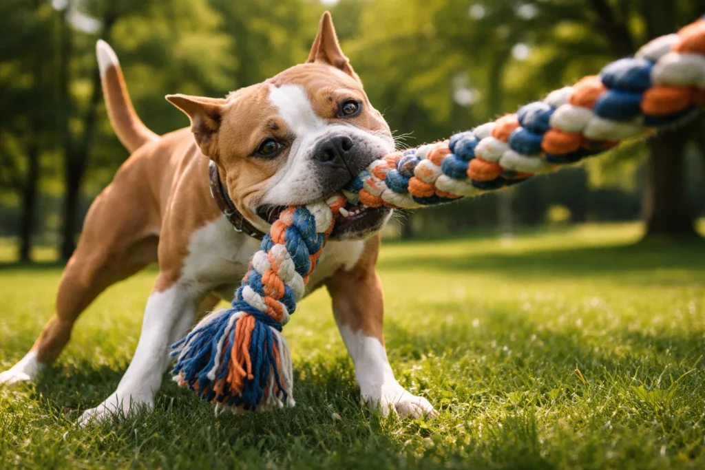 dog rope toy for aggressive chewers made of thick braided rope