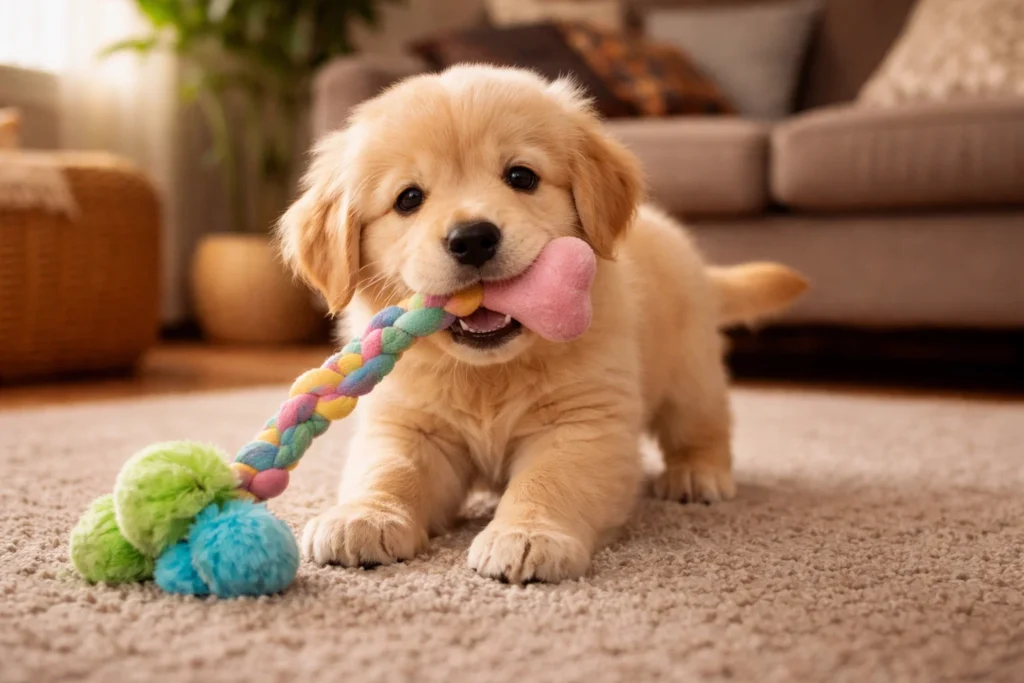 dog tug toy with squeaker for puppies