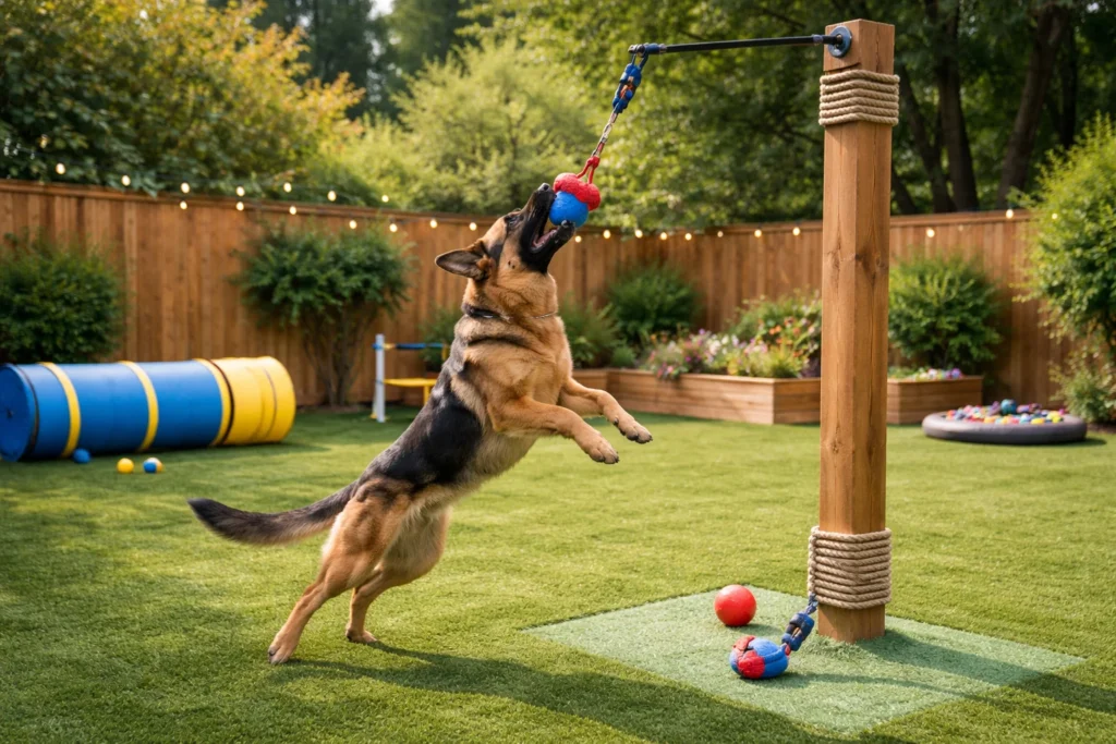 dog tug toy for yard outdoor exercise