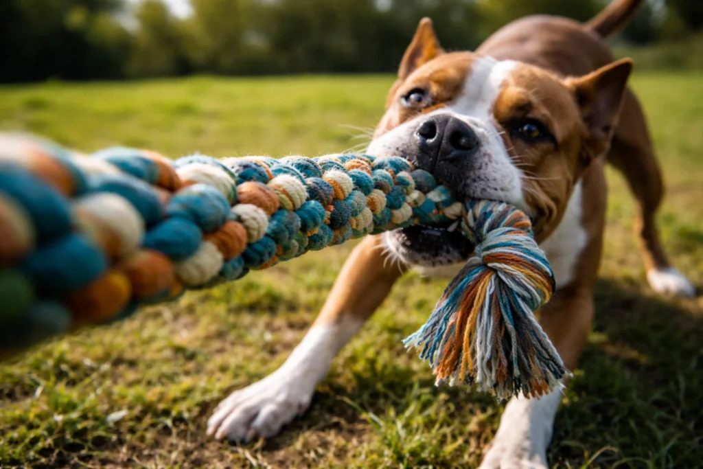 durable rope dog tug toy for strong chewers