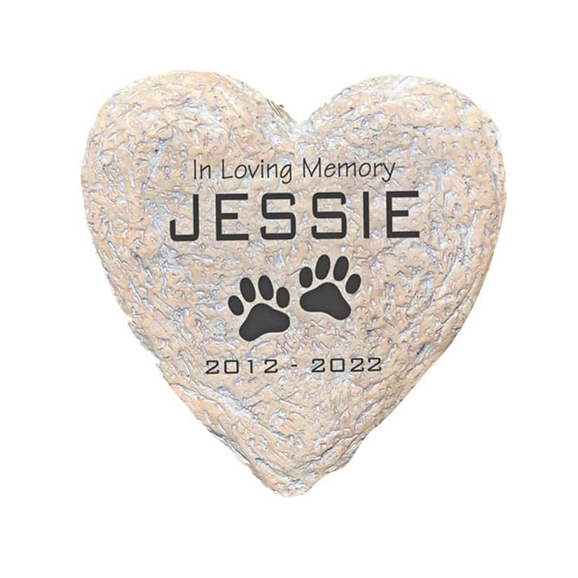 Heart-Shaped Memorial Garden Stone - Bronze Gold