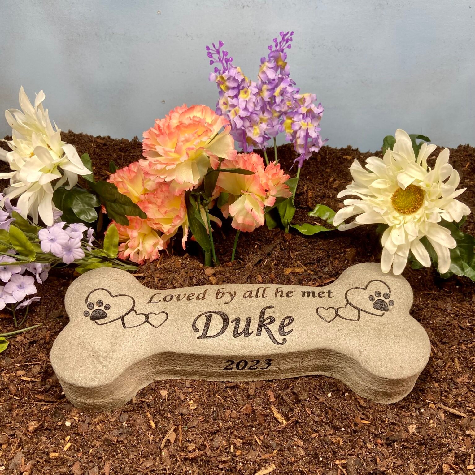 Bone-Shaped Cement Memorial Stone