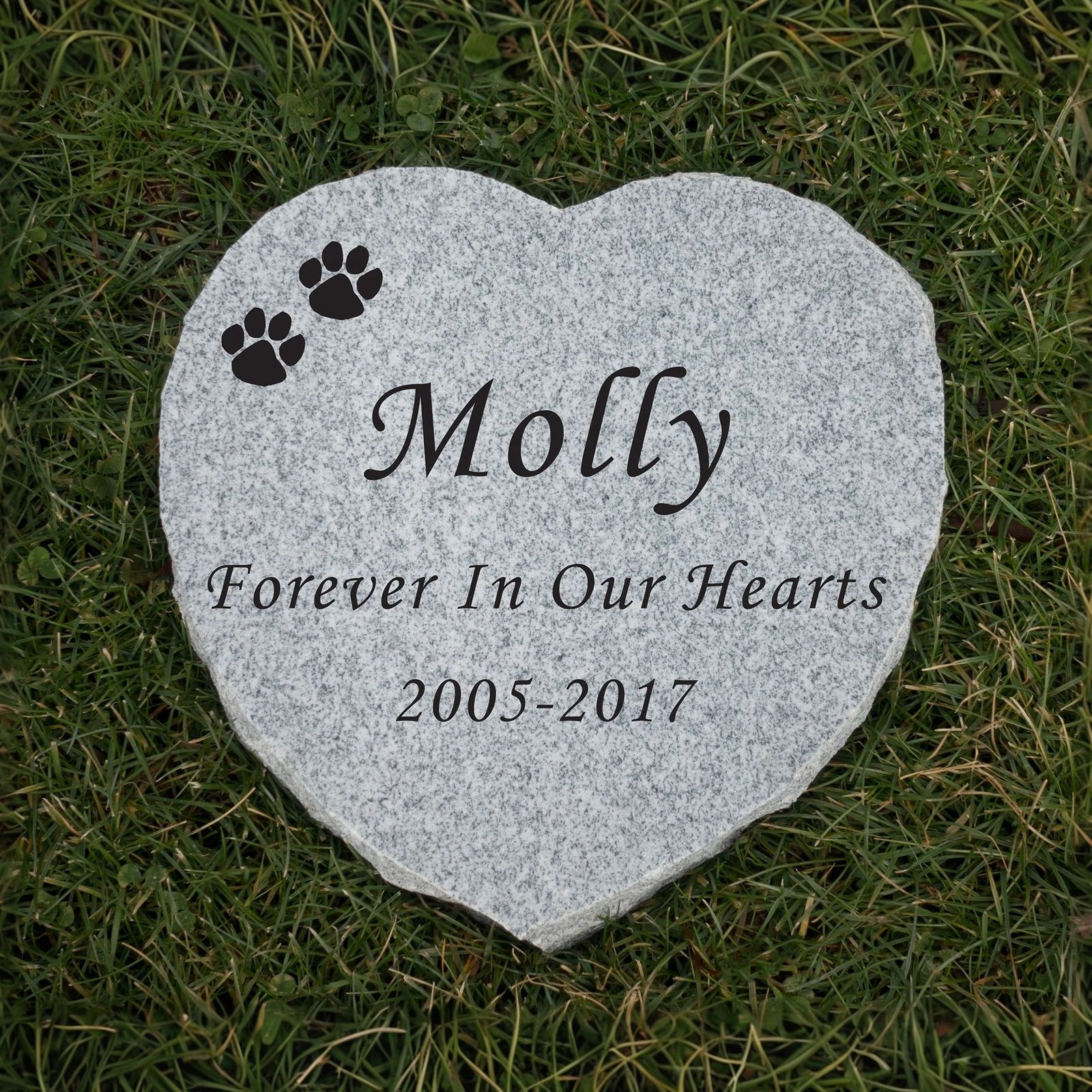 Heart-Shaped Granite Memorial