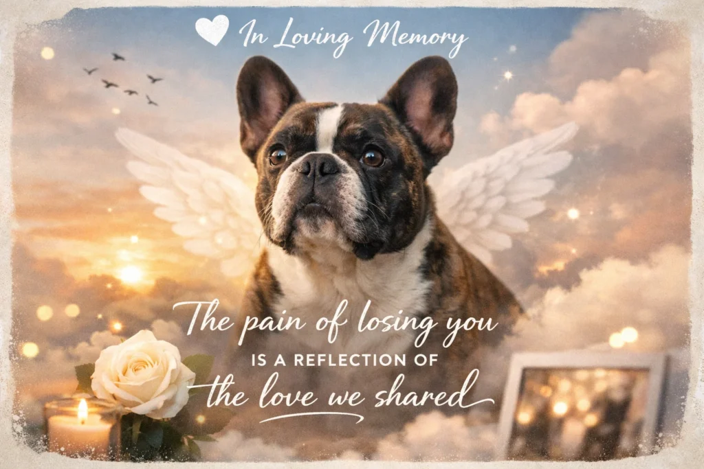pet remembrance quote with rainbow sky and peaceful landscape