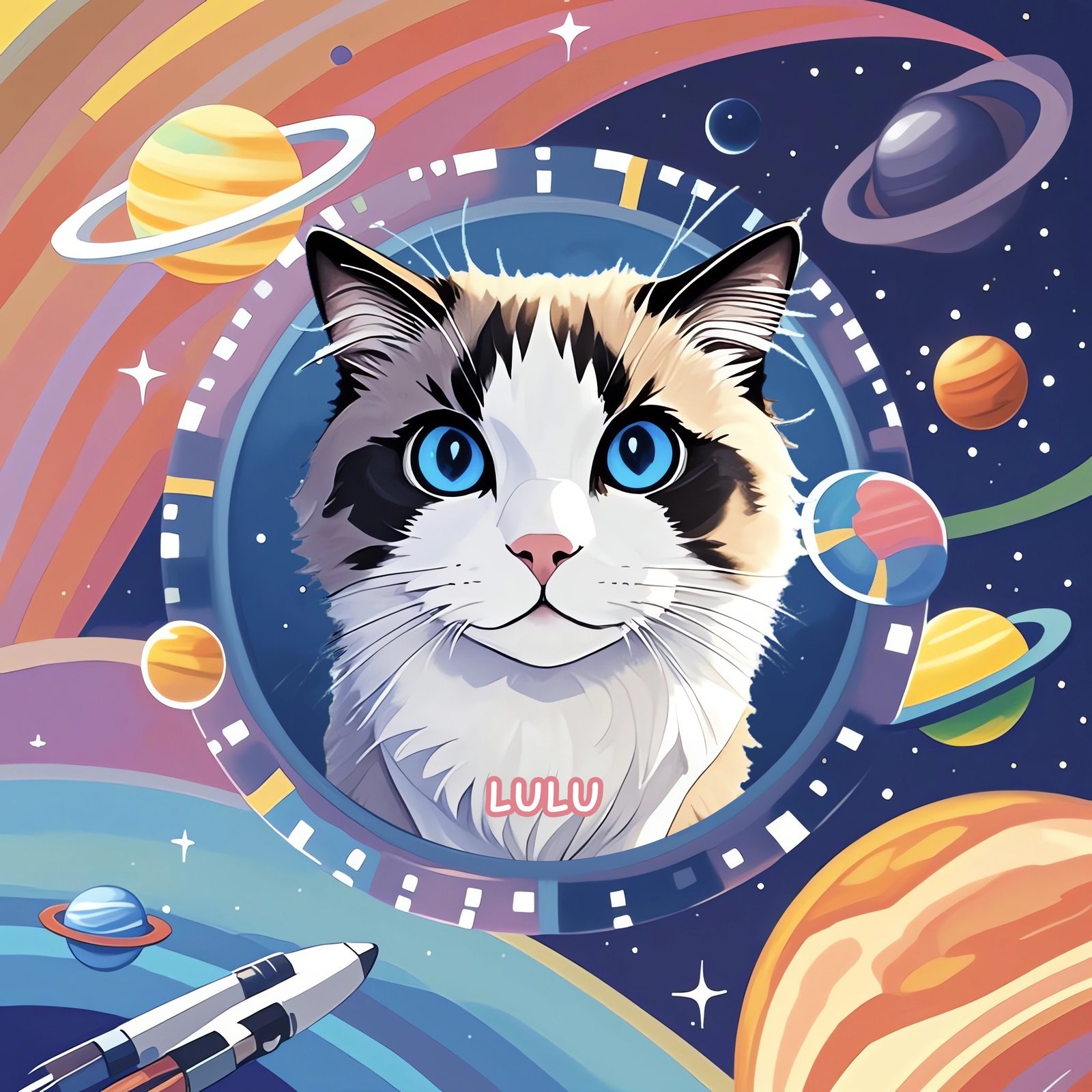 Cosmic Adventure Pet Portrait Canvas
