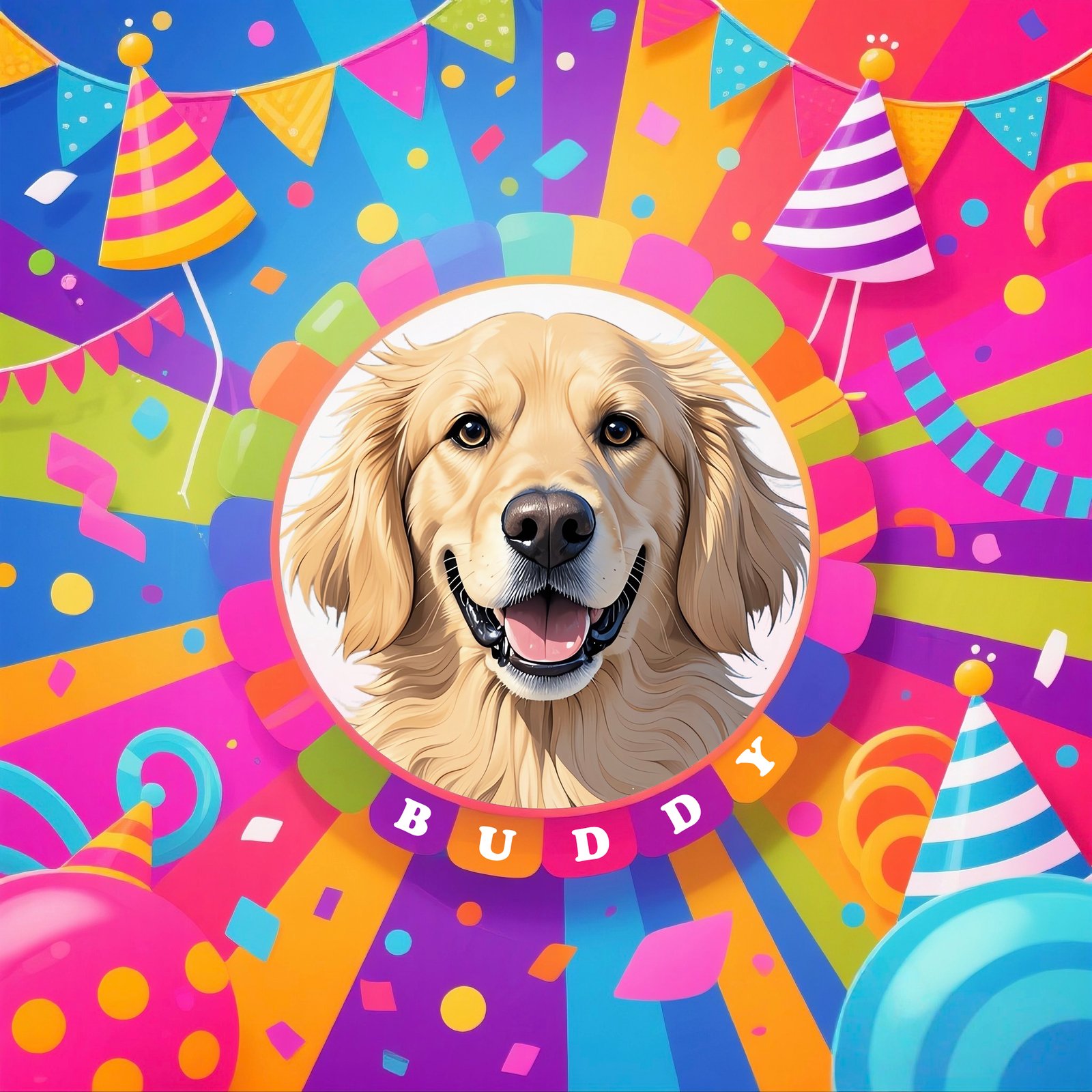 Party Animal Pet Portrait Canvas