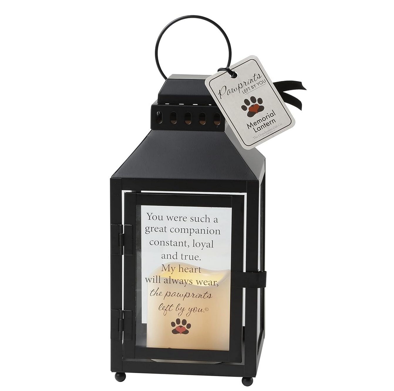 Pawprints Left by You Memorial Gifts Metal Lantern