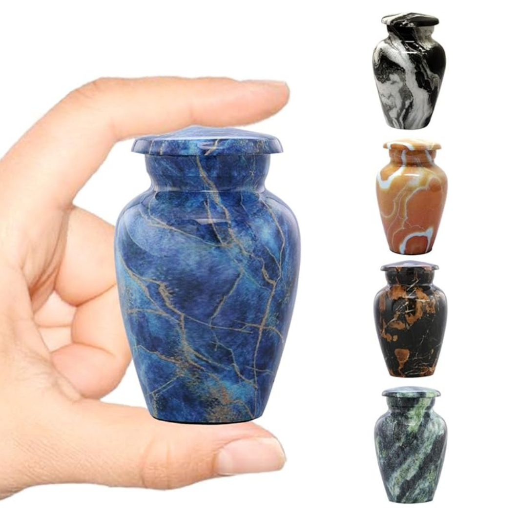 Marble Finish Keepsake Sharing Urn for pet ashes