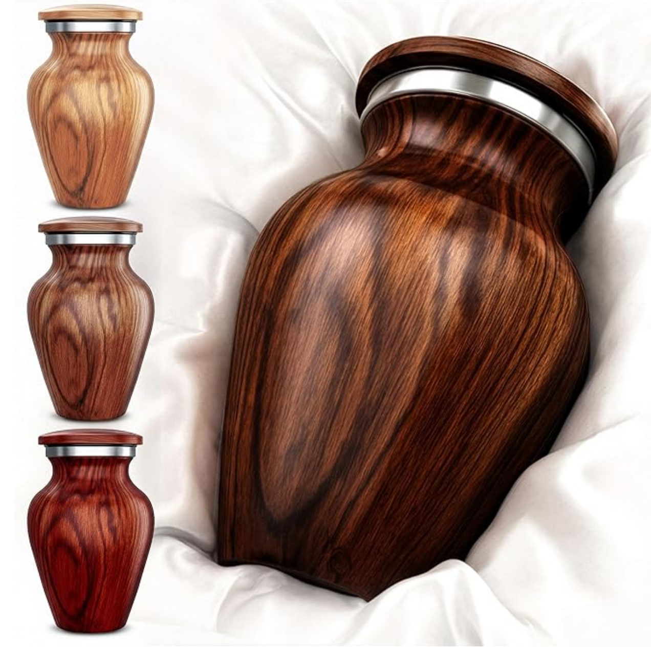 Pet Memorial Small Keepsake Urn cherry wood finish