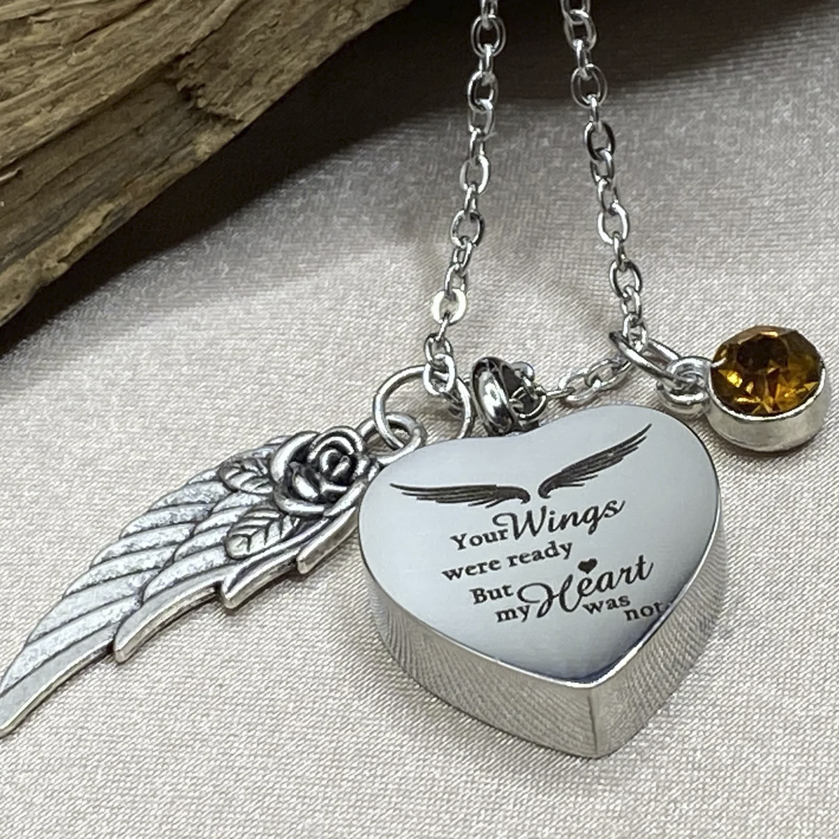 Silver Heart Cremation Urn Necklace