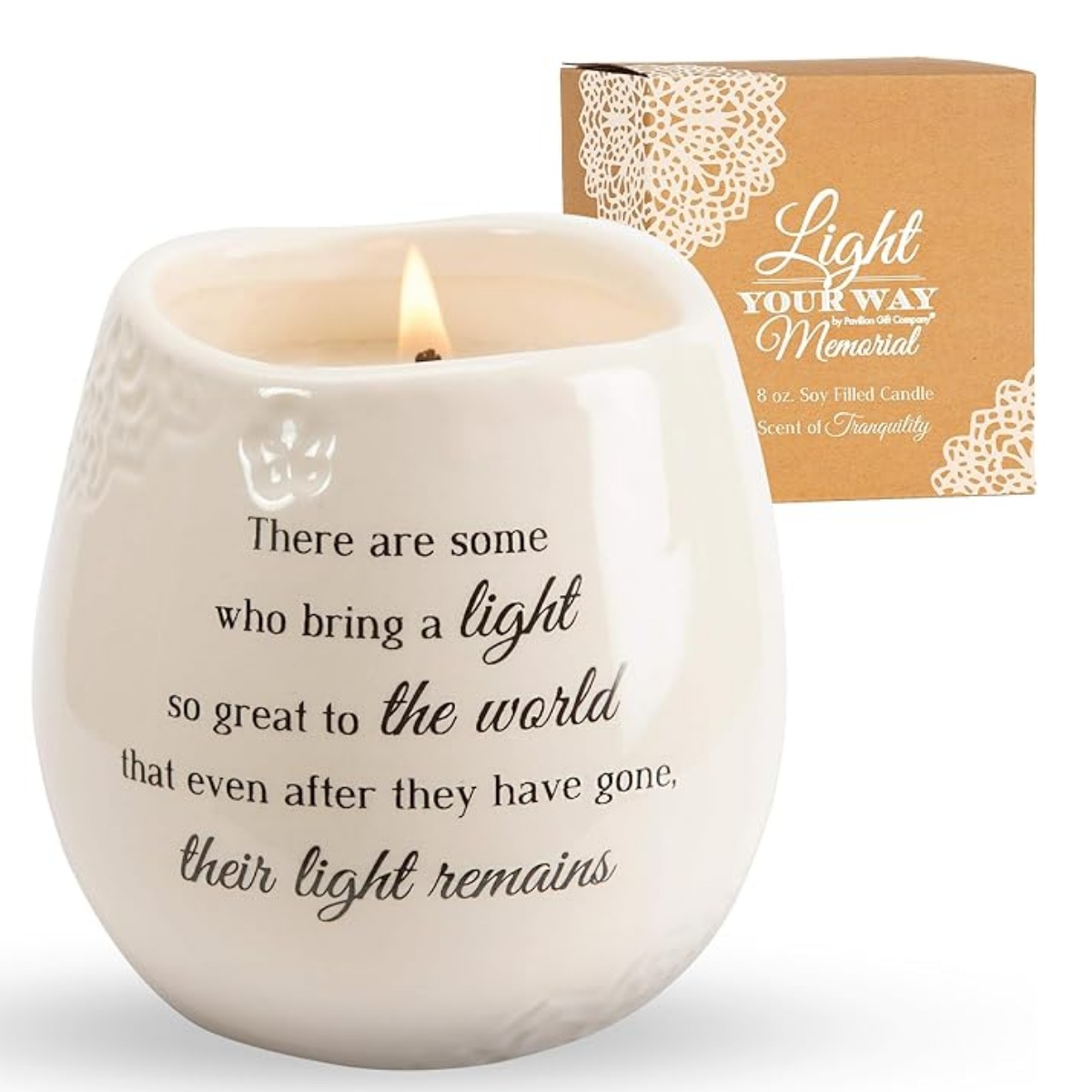 White Ceramic Candle for Pet Memorial