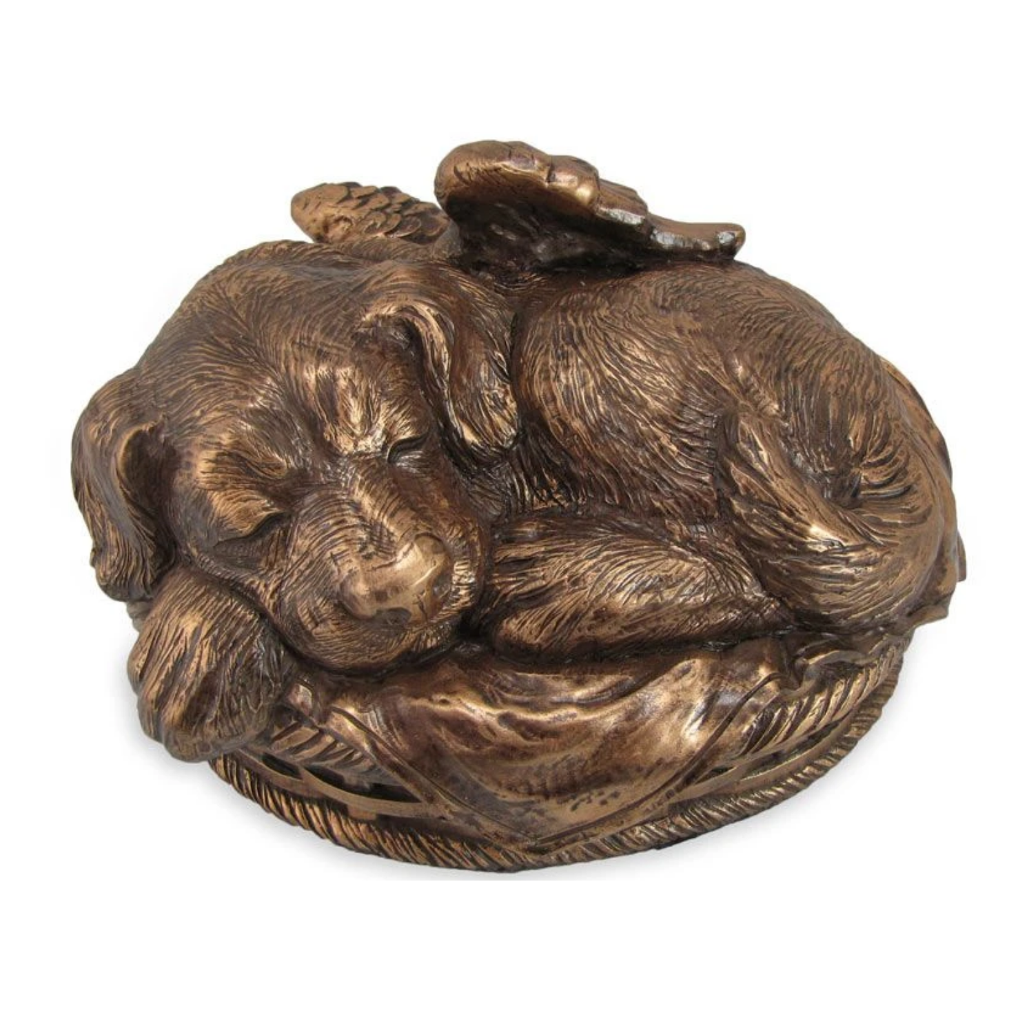 Angel Dog Bronze Pet Cremation Urn engravable