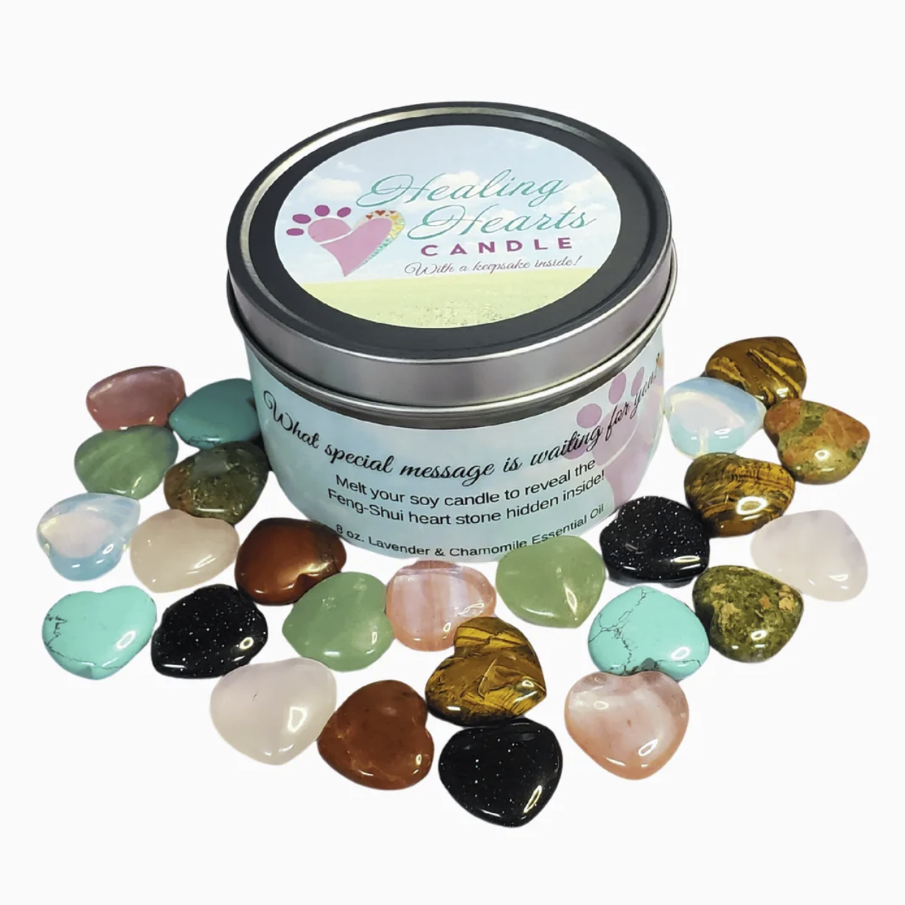 Healing Hearts Memorial Candle with Keepsake Heart Stone