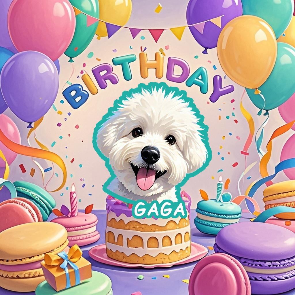 Birthday Paw-ty Pet Portrait Canvas
