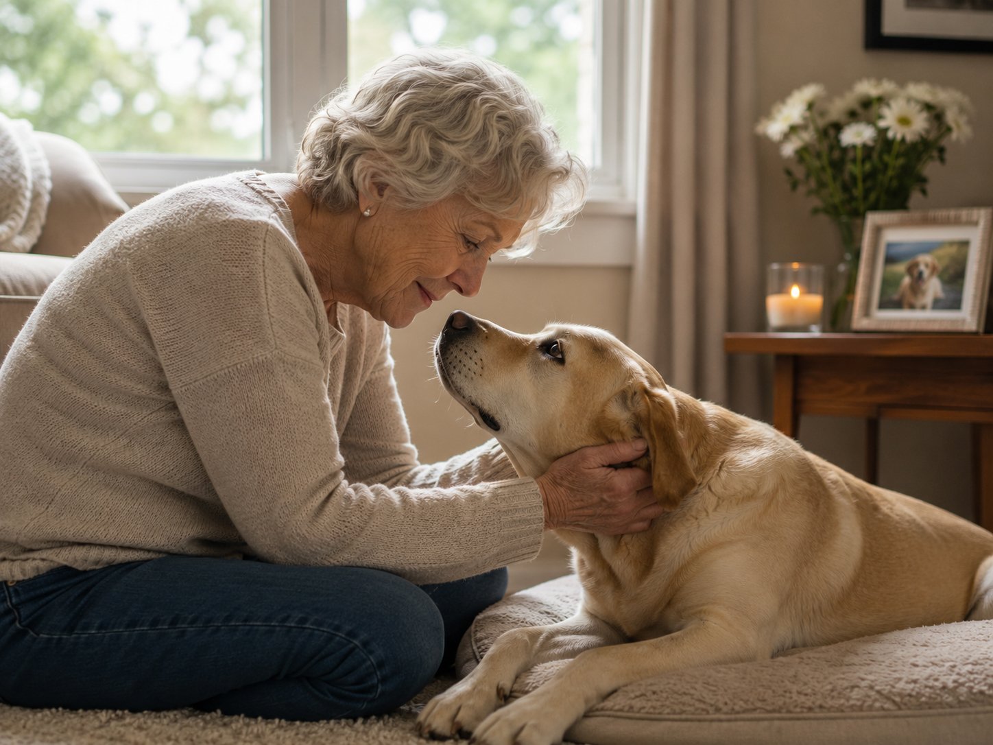 Senior dog end of life care - comforting your pet in their final days